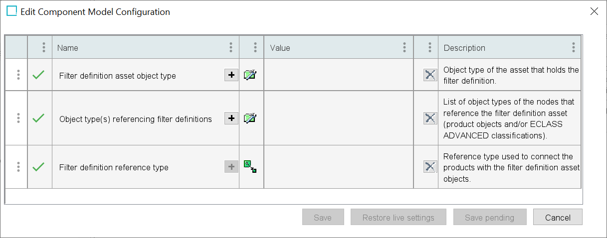 Initial Setup for ECLASS Advanced Editor Filtering