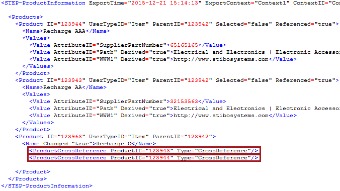 Referenced and Embedded XML Attributes in STEPXML