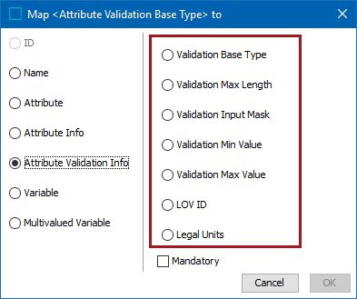 Attribute Validation Info - Map Inbound