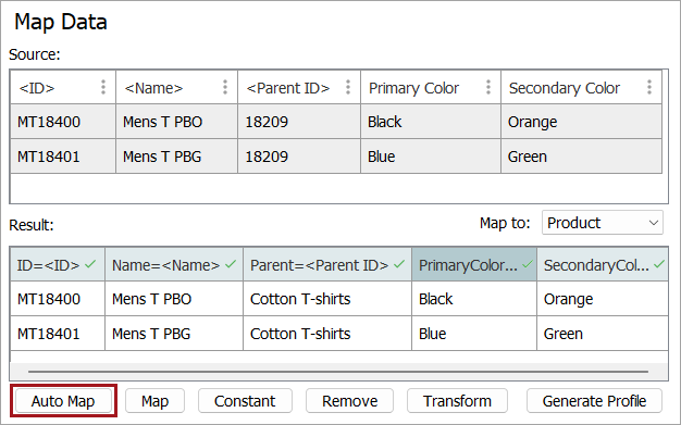 Inbound Map Data - Auto Map