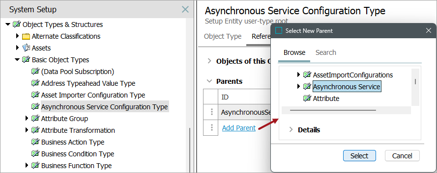 Create the Asynchronous Services Object Type