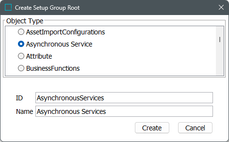 Create the Asynchronous Services Object Type