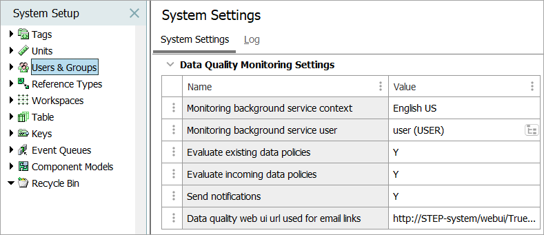 Data Quality Monitoring Settings