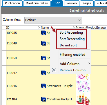 Sorting and Filtering Views