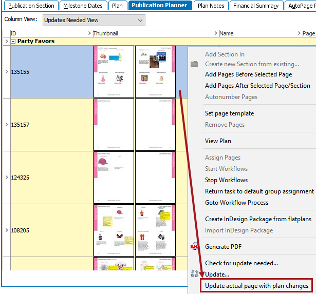Updating Documents After Layout Changes