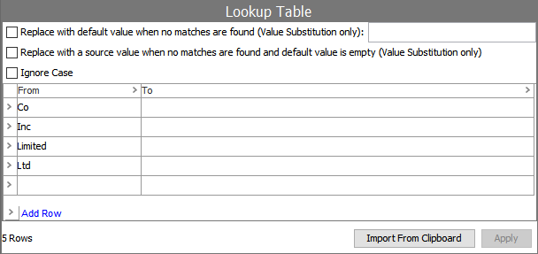 Match Criteria Match Code Filter