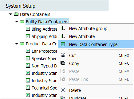 Setting Up Data Container Types in STEP Workbench