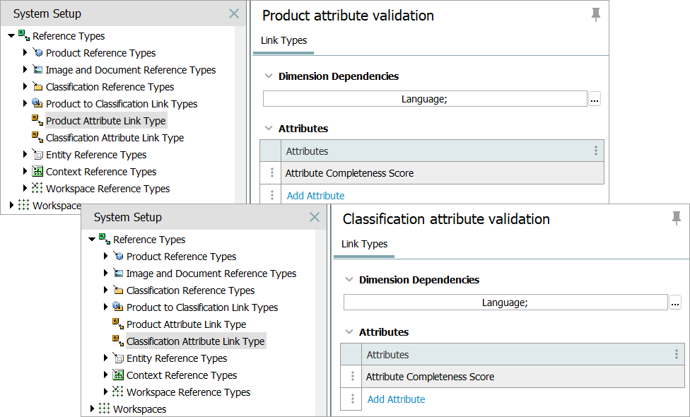 Setting Up an Attribute Link Type