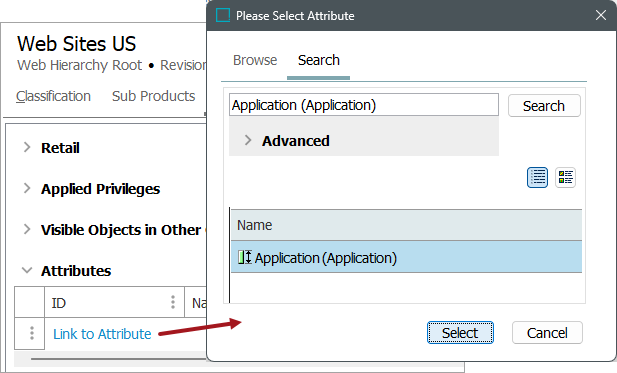 Creating a Classification Attribute Link