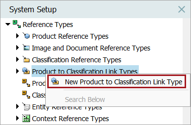 Creating a Product to Classification Link Type
