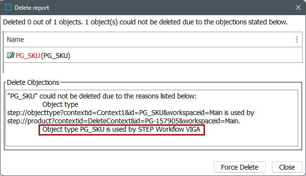 Delete Object Dialog Deleting an Object Type
