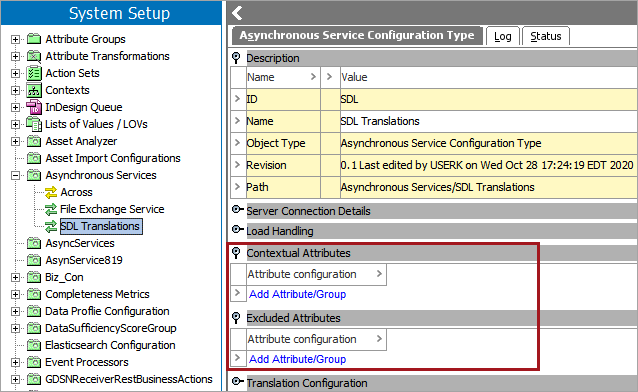 Attribute Filters for Asynchronous Translation Services