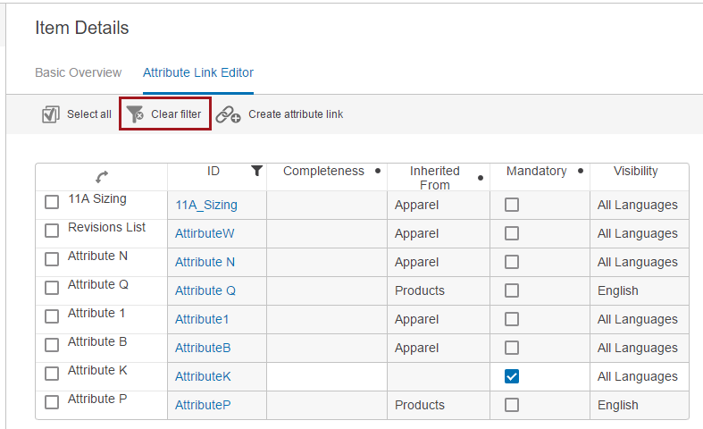 Editing Attribute Links in Web UI