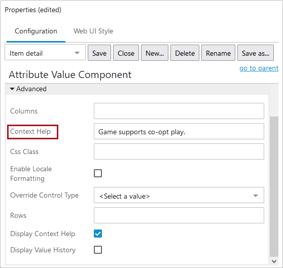 Attribute Help Text in Web UI