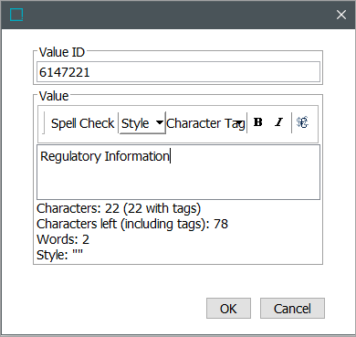 Modifying Sections on the Product Editor Screen