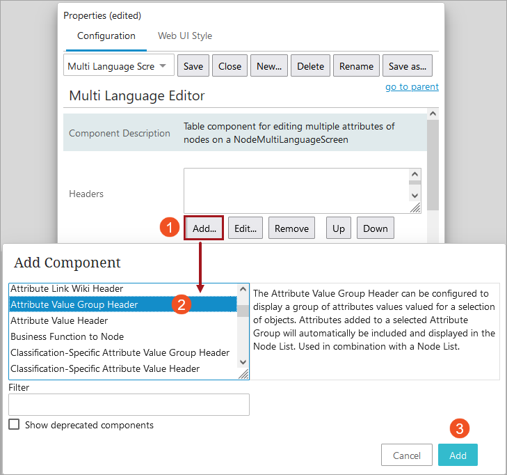 Configuring a Multi Language Screen