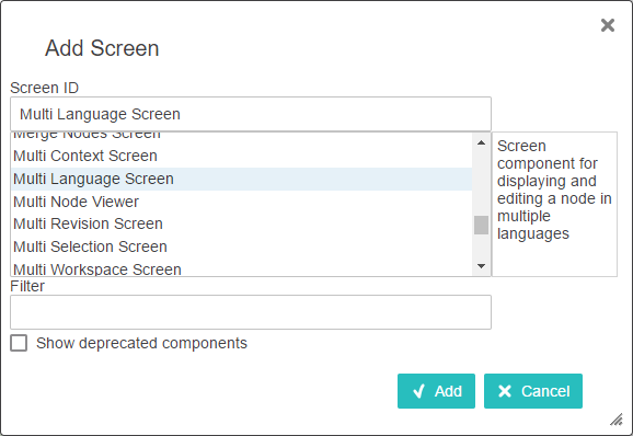 Configuring a Multi Language Screen