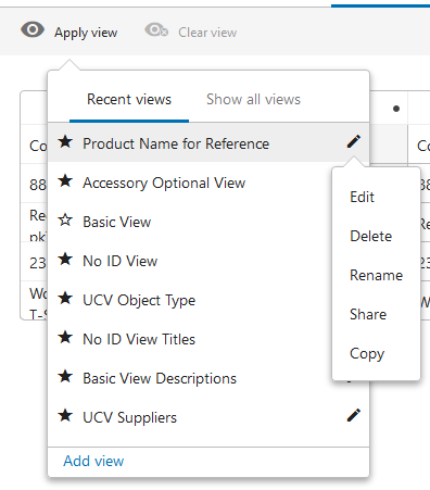 User Configurable Views