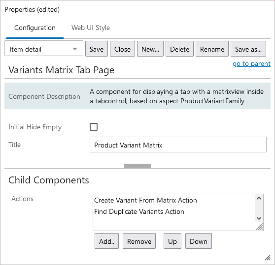 Matrix Style Ui Product Variants Matrix in Web UI