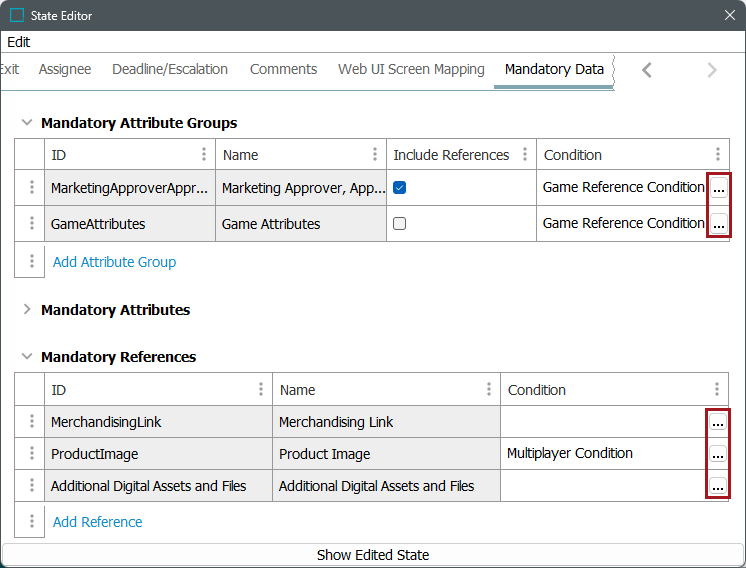 Conditionally Mandatory Attributes and References in Workflows