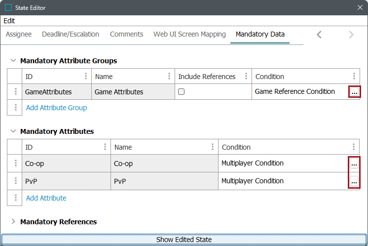 Conditionally Mandatory Attributes and References in Workflows