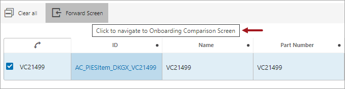 Forward Screen Action Component