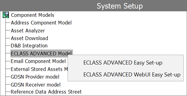 Run Easy Setup of ECLASS Advanced Industry Standard