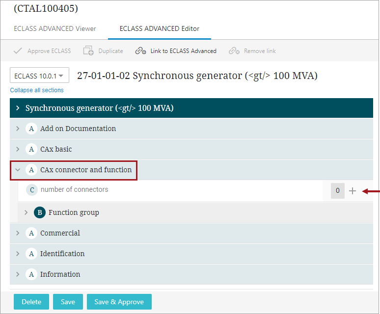 ECLASS Advanced Editor Screen