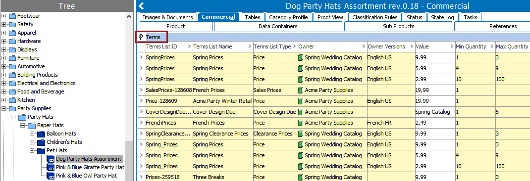 Viewing Commercial Data