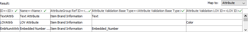 Attribute Validation Info - Map Inbound
