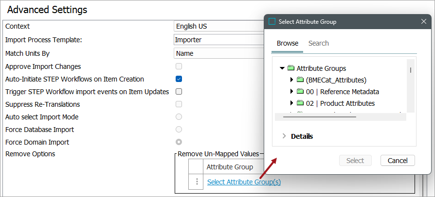 Import Manager - Advanced Settings