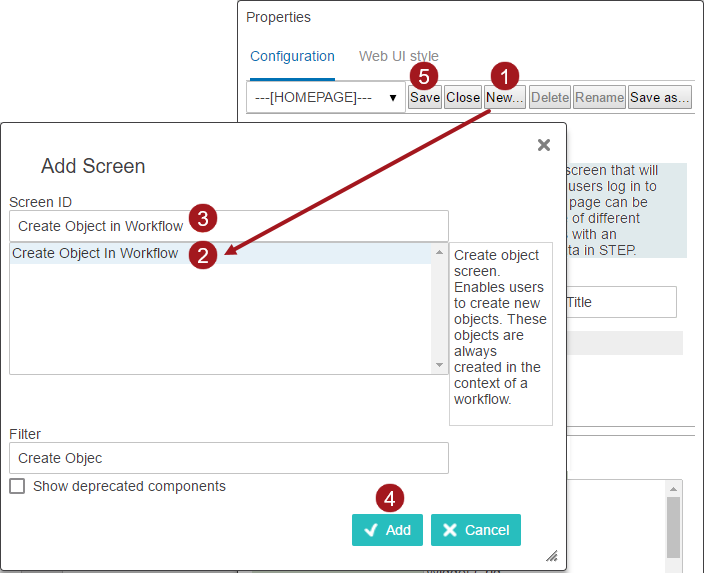 Create Object in Workflow Screen
