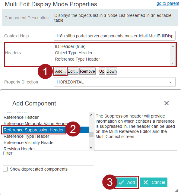 Suppressing References in the Multi Reference Editor