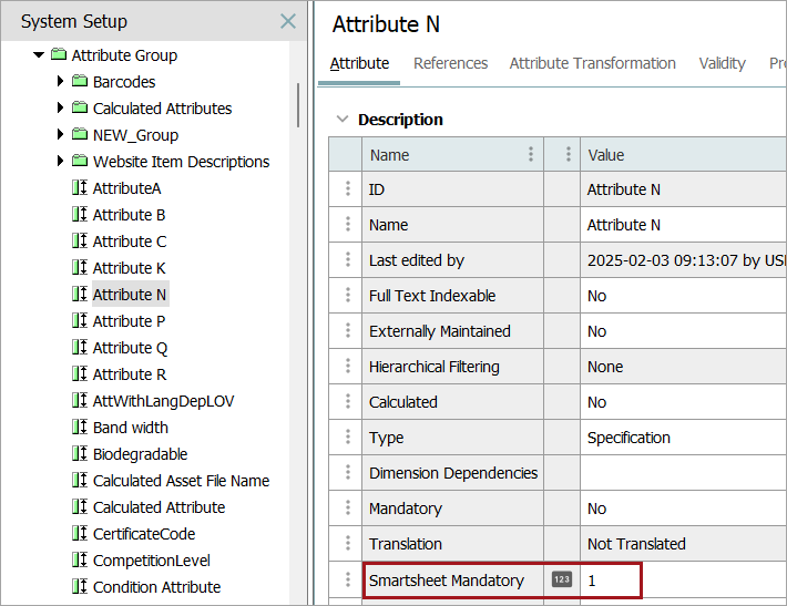 Configure Metadata Attribute for Mandatory in Smartsheets