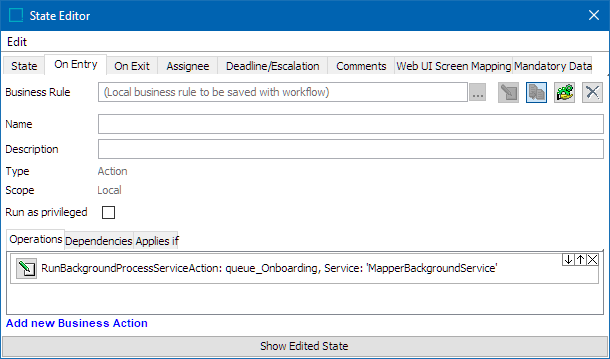 Executing Mapper Configuration Setup Entity