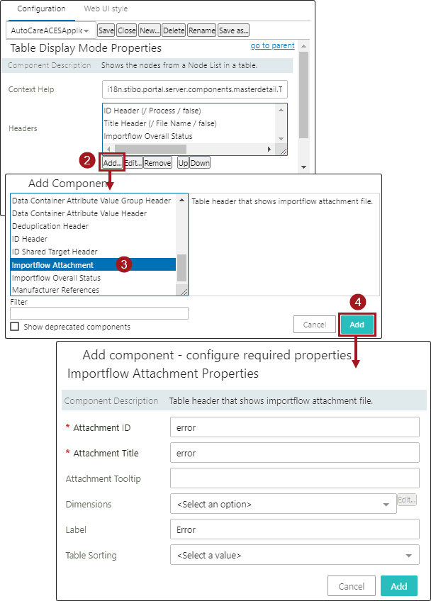 Importflow Attachment Component in Controller Screen