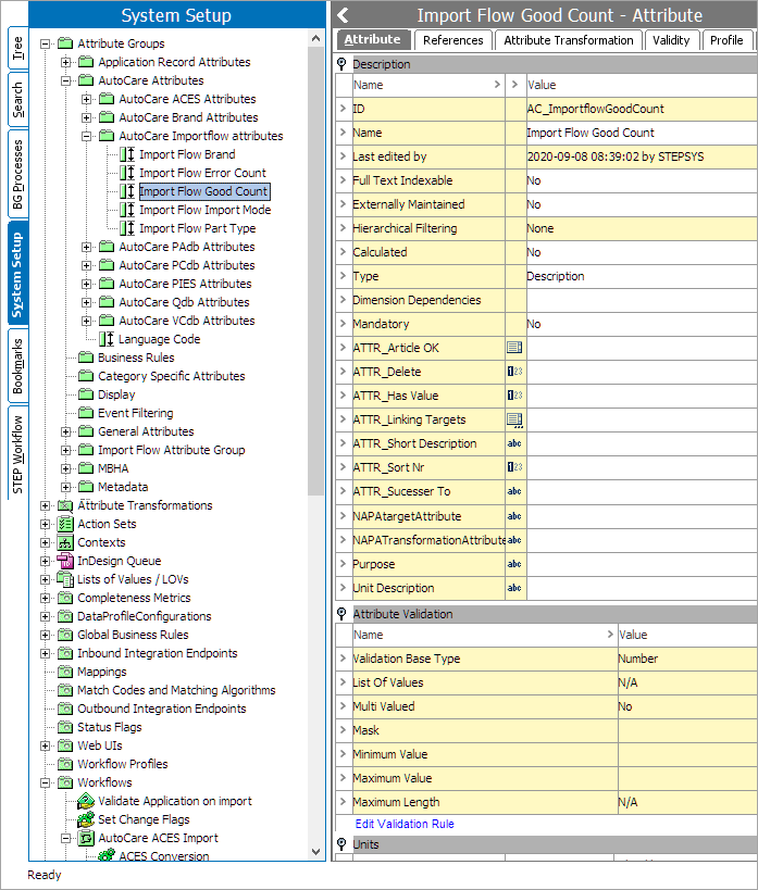 Specify Import Information Retrieving Attributes