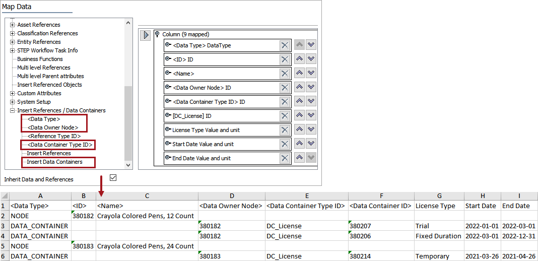 Insert Data Containers - Data Source Outbound
