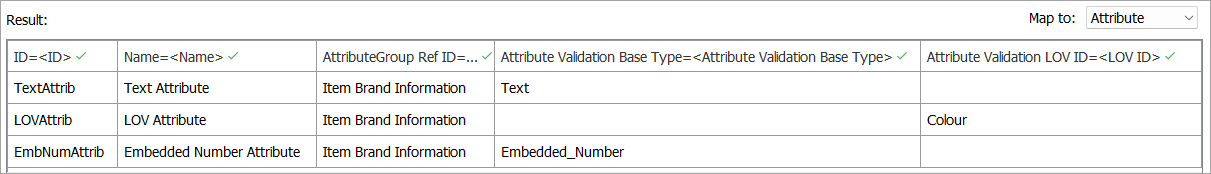Attribute Validation Info - Map Inbound