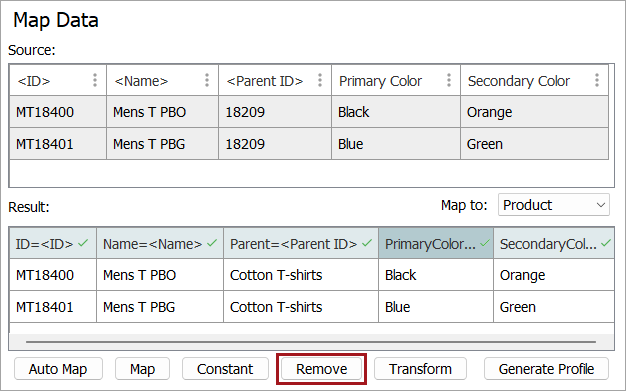 Inbound Map Data - Remove