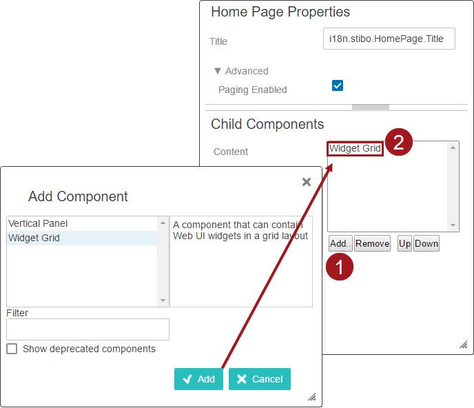 Adding Widgets to a Homepage