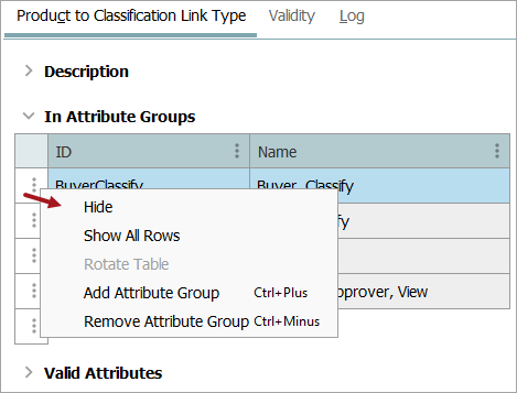 Maintaining a Product to Classification Link Type