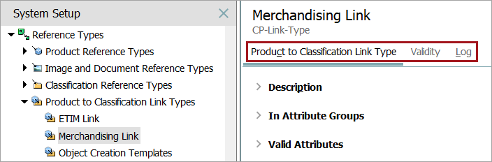 Maintaining a Product to Classification Link Type