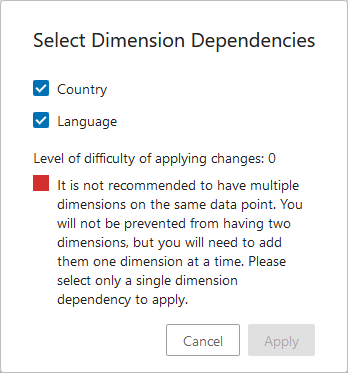 Dimension Dependent Attributes in Web UI