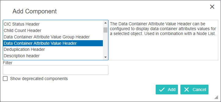 Data Containers in Web UI