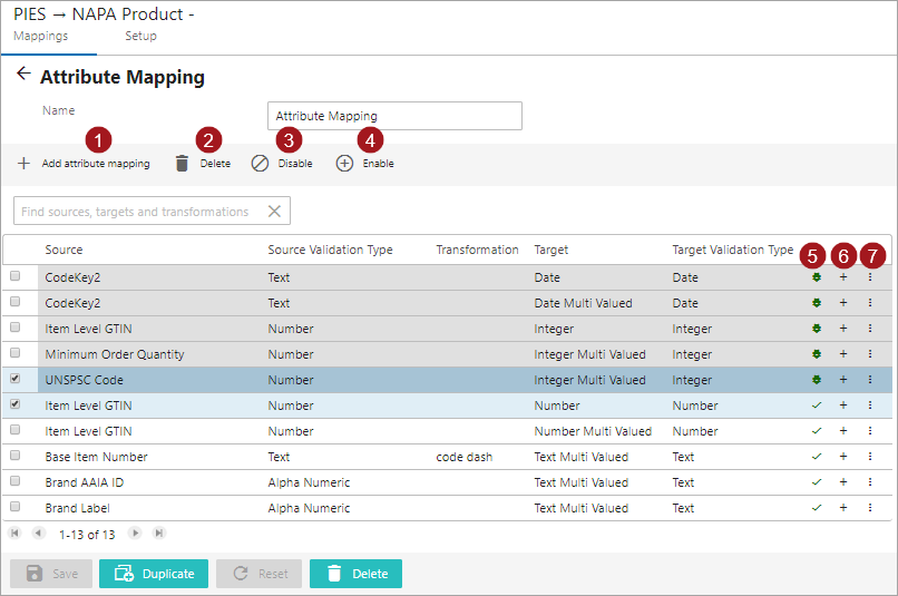 Modifying Mapper Rows on the Onboarding Mapping Details Screen