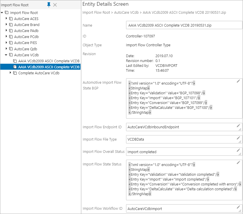 Importing VCdb Files via Web UI
