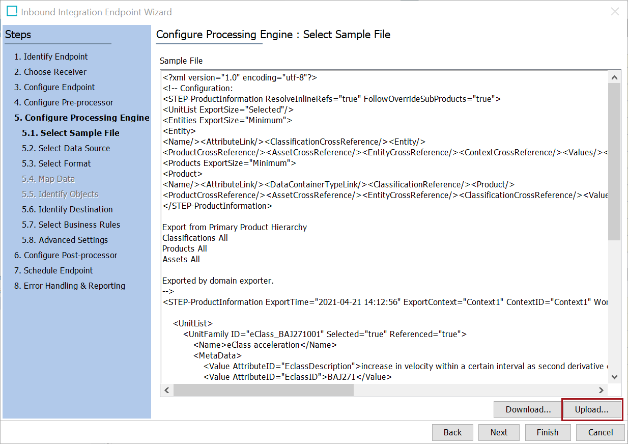 Configuring an IIEP for ECLASS Advanced Unit Imports