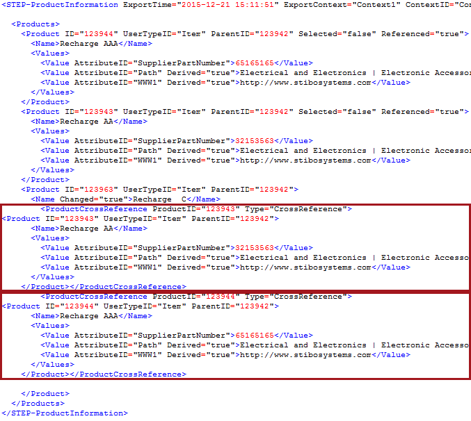 Referenced and Embedded XML Attributes in STEPXML