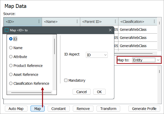 Entity Object Type - Map To Inbound